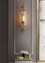 Load image into Gallery viewer, modern brass honeycomb wall sconce
