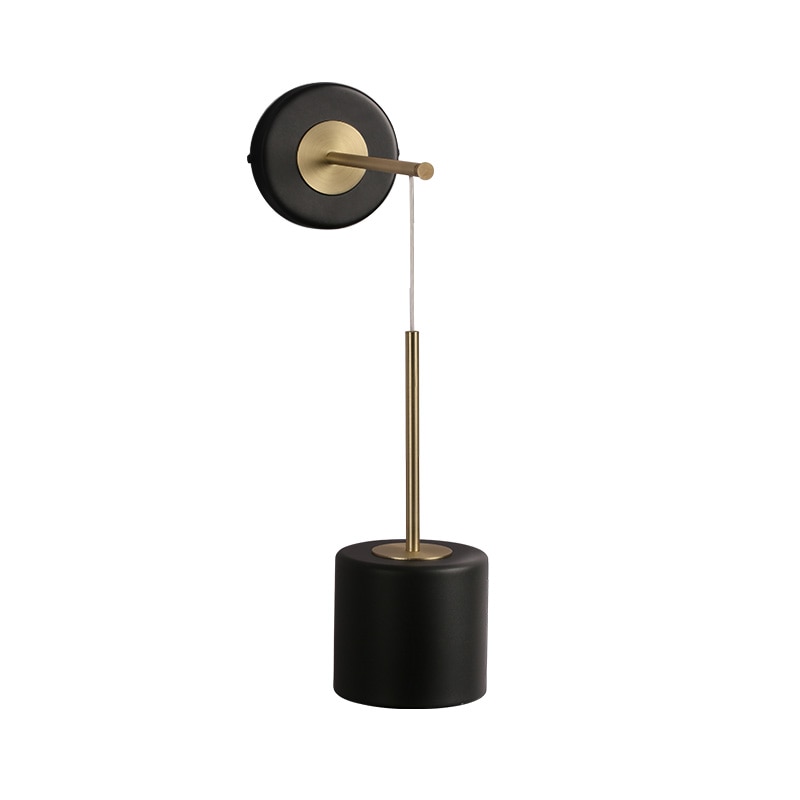 Modern Black & Brass Accent Suspension Wall Sconce