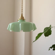 Load image into Gallery viewer, draped flower pendant light in green
