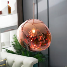 Load image into Gallery viewer, rose gold warped glass pendant lights
