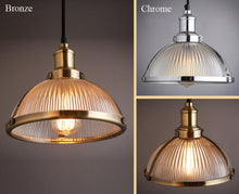 Load image into Gallery viewer, vintage farmhouse glass pendant light
