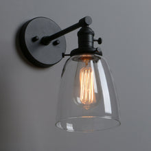 Load image into Gallery viewer, matte black retro farmhouse wall light fixture
