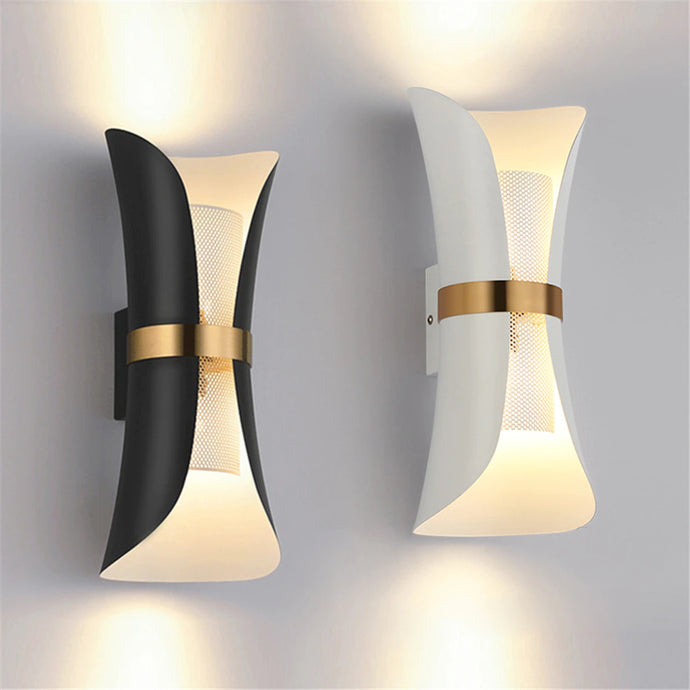Modern European Ribbon Wall Sconces in black and white finishes