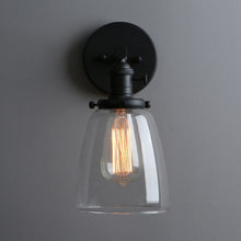 Load image into Gallery viewer, black farmhouse single bulb wall sconce
