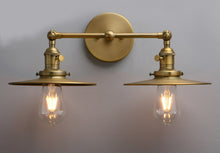 Load image into Gallery viewer, two-bulb brass wall lamps
