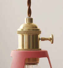 Load image into Gallery viewer, vintage colorful pendant light with brass lamp base
