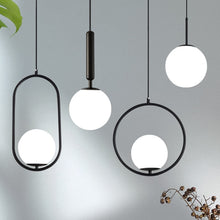 Load image into Gallery viewer, modern nordic frosted glass black pendant lights

