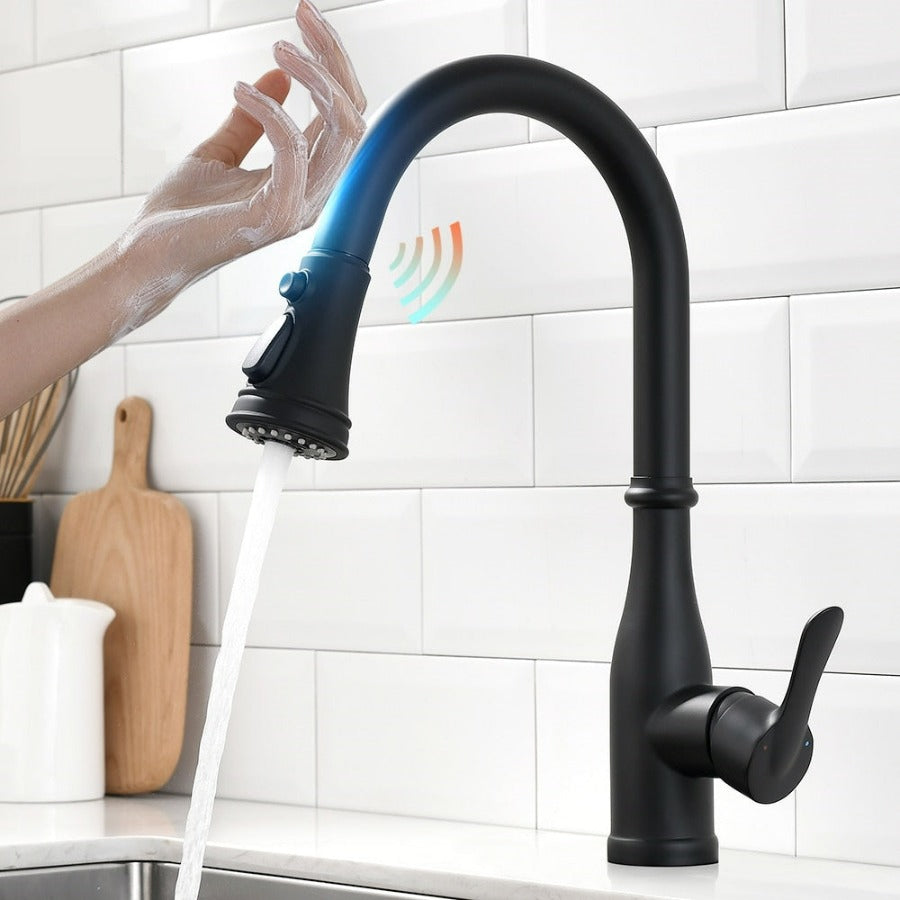 Modern touch sensor pull down retractable kitchen facuet