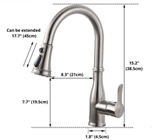 Load image into Gallery viewer, Julius Pull Out Retractable Kitchen Faucet Dimensions
