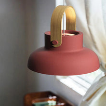 Load image into Gallery viewer, red nordic wood pendant light
