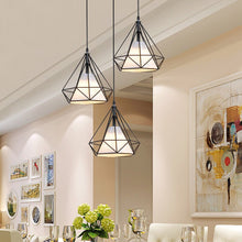 Load image into Gallery viewer, Black wrought Iron caged Hanging Pendant Lights
