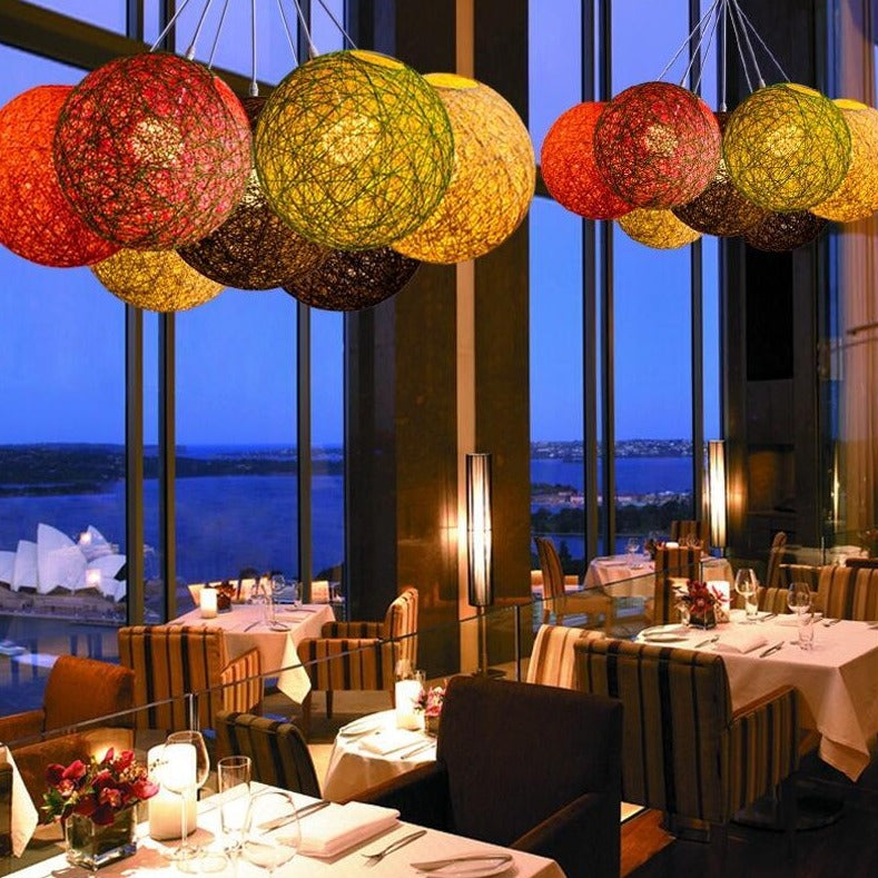 Wicker ball pendant light outlet