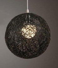 Load image into Gallery viewer, black wicker pendant light
