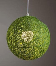 Load image into Gallery viewer, Green wicker pendant light
