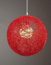 Load image into Gallery viewer, Red wicker pendant light
