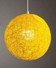 Load image into Gallery viewer, yellow wicker pendant light
