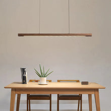 Load image into Gallery viewer, Linear LED walnut wood style light fixture
