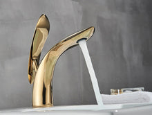 Load image into Gallery viewer, Modern Curved Gold Bathroom Faucet
