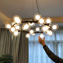Load image into Gallery viewer, Black multi-bulb modern chandelier
