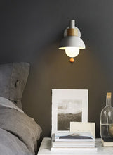 Load image into Gallery viewer, pastel white pull switch bedside wall light

