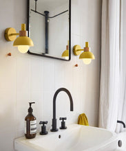 Load image into Gallery viewer, Yellow wall sconce for bathroom vanity

