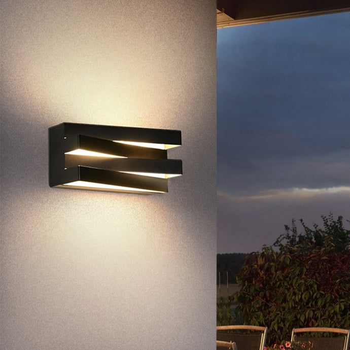 Ogden geometric outdoor led wall light