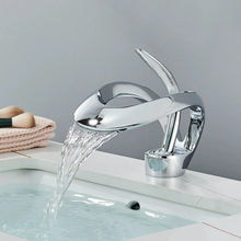 Load image into Gallery viewer, chrome curved modern bathroom faucet
