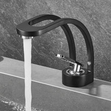 Load image into Gallery viewer, black and chrome Oliver single handle basin faucet
