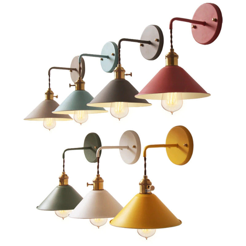 colorful vintage wall lamps
