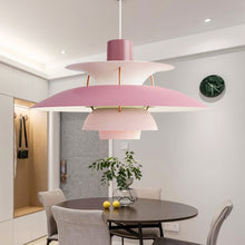 Load image into Gallery viewer, Pink Ozella layered pendant light
