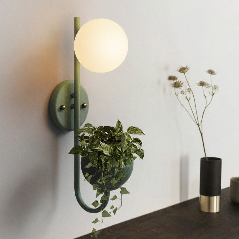 modern nordic plant wall light fixture