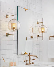 Load image into Gallery viewer, bathroom vanity brass wall lights
