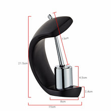 Load image into Gallery viewer, ellie modern curved faucet dimensions
