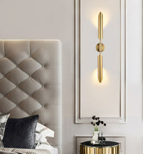 Load image into Gallery viewer, ion brass modern wall sconce
