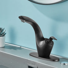 Load image into Gallery viewer, matte black modern bathroom faucet with Escutcheon 
