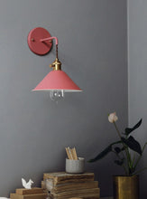 Load image into Gallery viewer, red vintage retro farmhouse wall sconce
