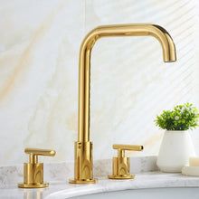 Load image into Gallery viewer, three hole modern gold finish powder room faucet
