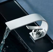 Load image into Gallery viewer, White modern slim stream bathroom basin faucet
