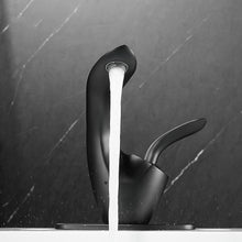 Load image into Gallery viewer, modern matte black powder room faucet with Escutcheon 
