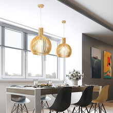 Load image into Gallery viewer, Modern Handcrafted Wood Pendant Light

