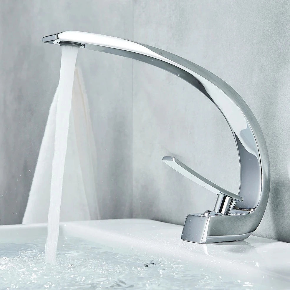 Modern Curved Bathroom Faucet – Focal Decor