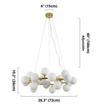 Load image into Gallery viewer, Elena Multi-Bulb Chandelier Dimensions
