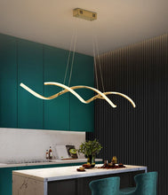 Load image into Gallery viewer, Polished gold modern curved LED chandelier

