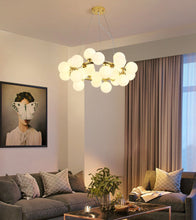 Load image into Gallery viewer, Frosted glass bulb chandelier focal decor
