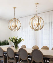 Load image into Gallery viewer, Modern cage pendant light for dining room
