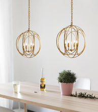Load image into Gallery viewer, Medium metal cage pendant light fixture
