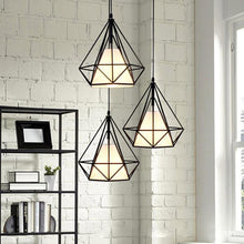 Load image into Gallery viewer, Wrought Iron geometric caged hanging pendant lights
