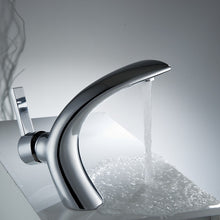 Load image into Gallery viewer, modern curved chrome bathroom faucet for luxury bathrooms
