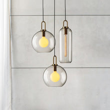 Load image into Gallery viewer, Clear Glass Globe and Cylinder Pendant Lights
