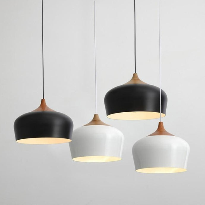 Scandinavian Design Hanging Pendant Lamps in Black or White Finish